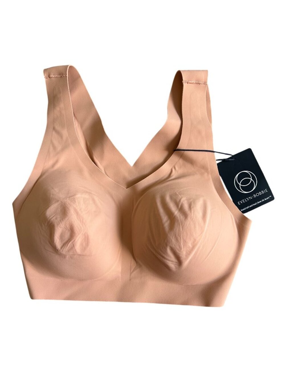 Evelyn & Bobbie Women's Sz Small Defy Bra Nude Spandex Seamless Design Comfort